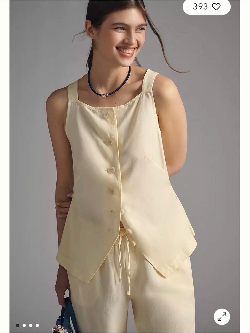 Maeve Pastel Yellow Vest Top NWT